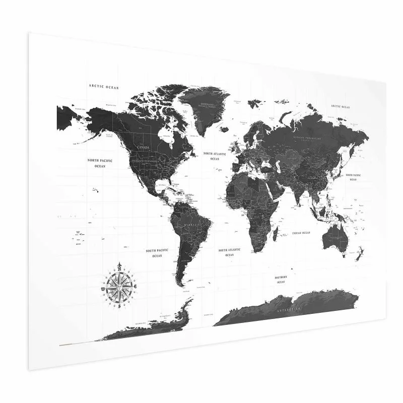Plakat - Monochromatyczna mapa - obrazek 1