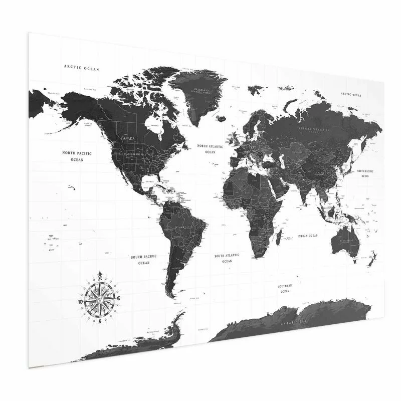 Plakat - Monochromatyczna mapa - obrazek 1