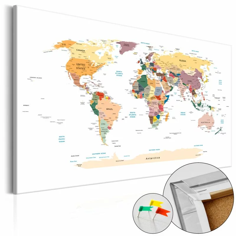 Obraz na korku - Mapa świata [Mapa korkowa] - obrazek 1