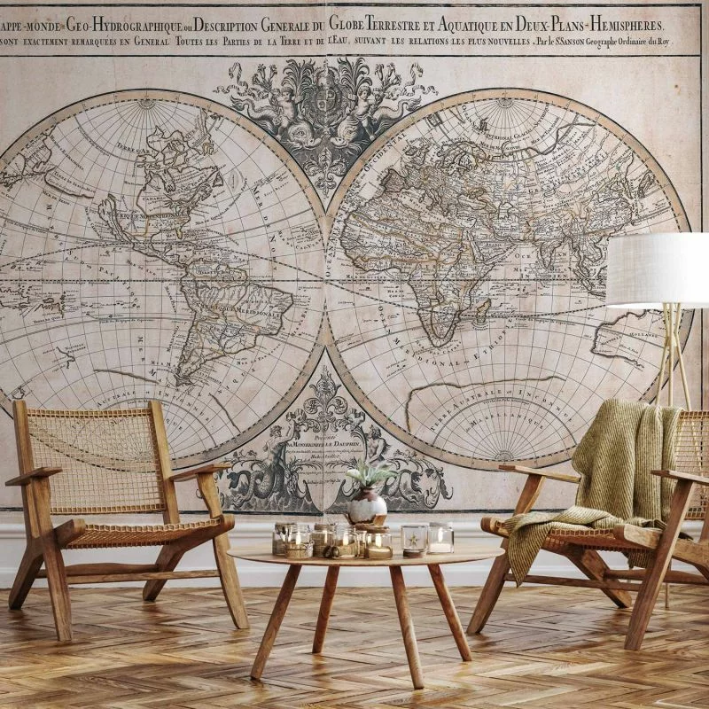 Fototapeta - Mappe-Monde Geo-Hydrographique - obrazek 1