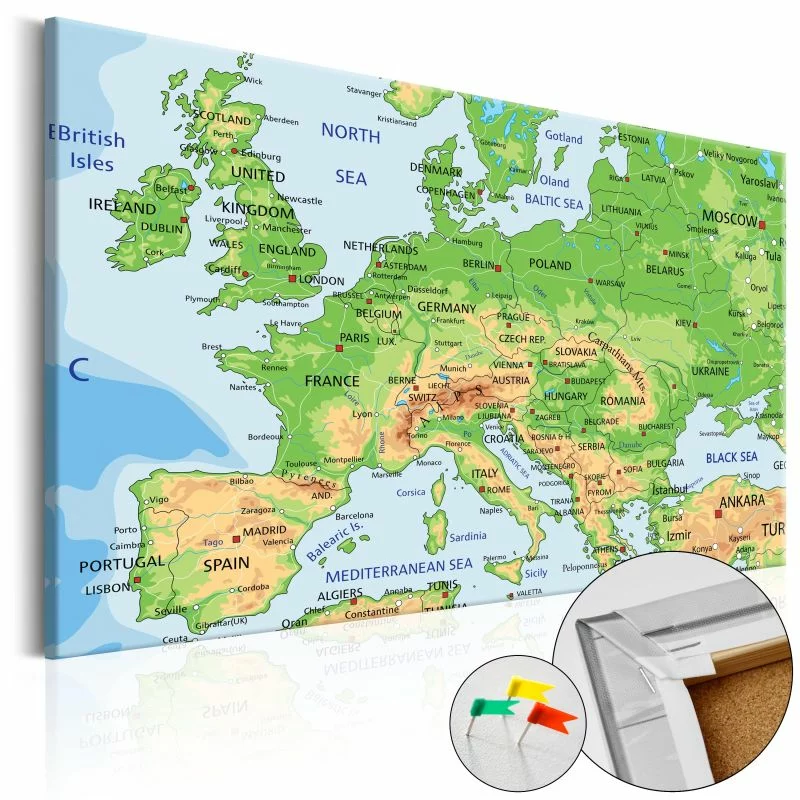 Obraz na korku - Europa [Mapa korkowa] - obrazek 1