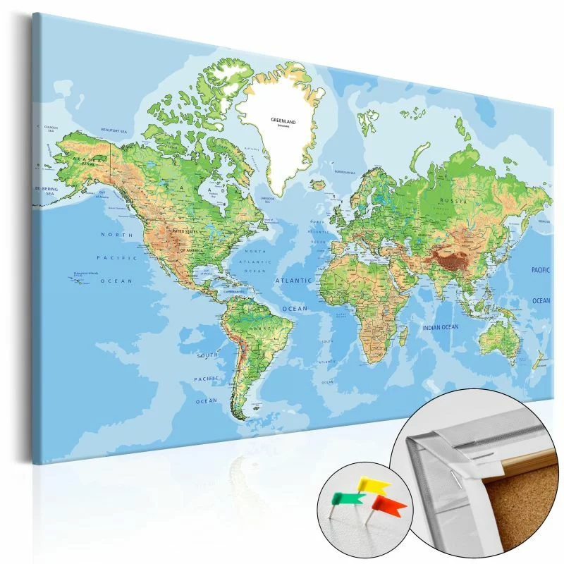Obraz na korku - Geografia świata [Mapa korkowa] - obrazek 1