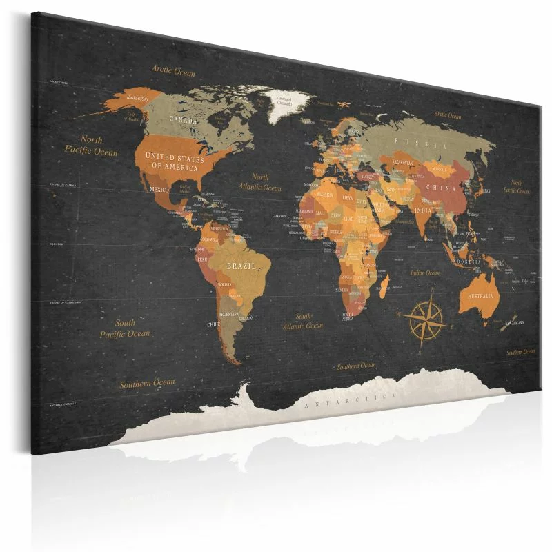 Obraz - Mapa świata: Tajemnice Ziemi