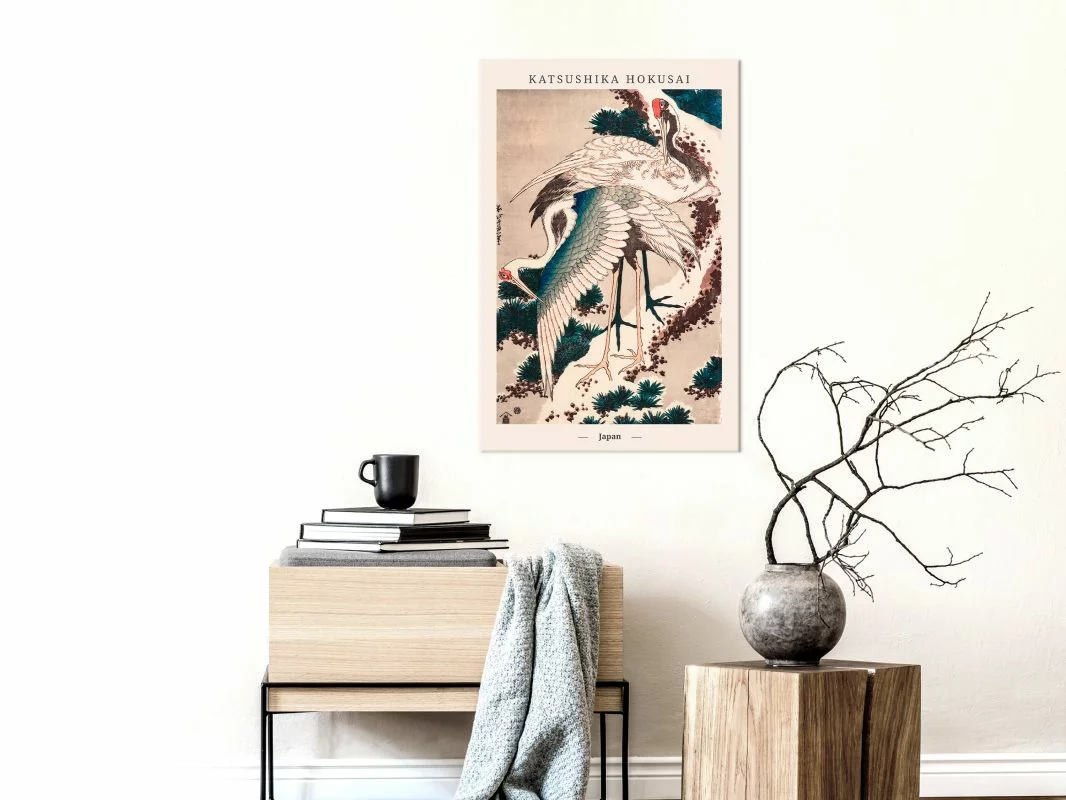 Obraz - Japońskie żurawie (1-częściowy) pionowy - obrazek 1