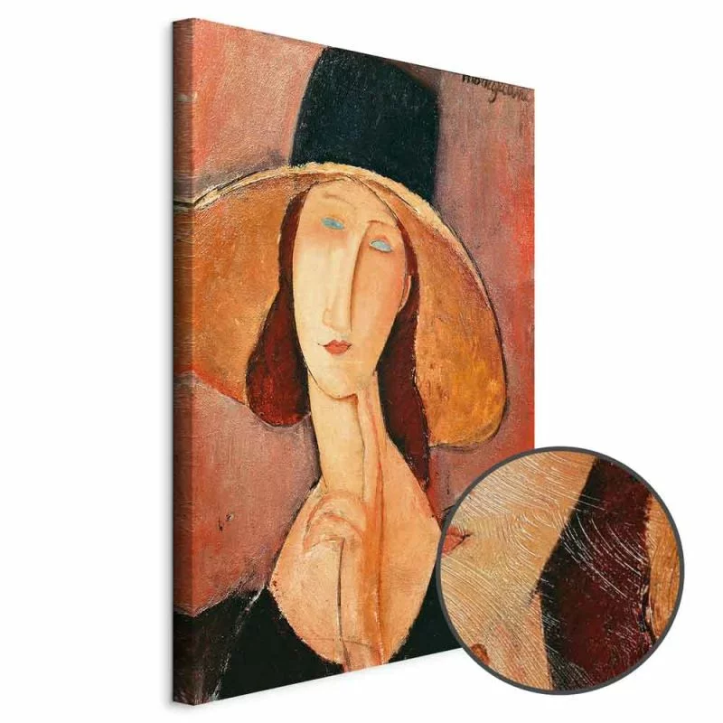 Obraz - Amedeo Modigliani – Portret Jeanne Hebuterne w dużym kapeluszu - obrazek 1