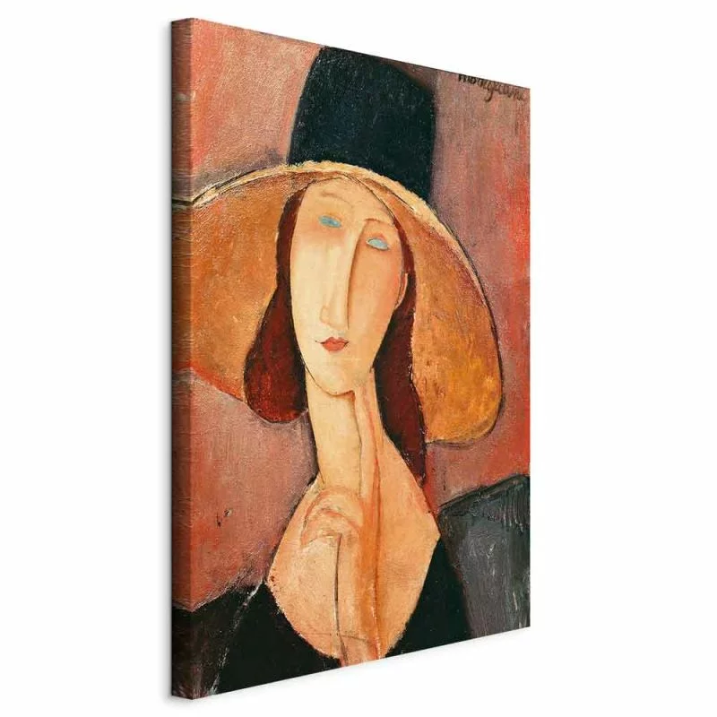 Obraz - Amedeo Modigliani – Portret Jeanne Hebuterne w dużym kapeluszu - obrazek 1