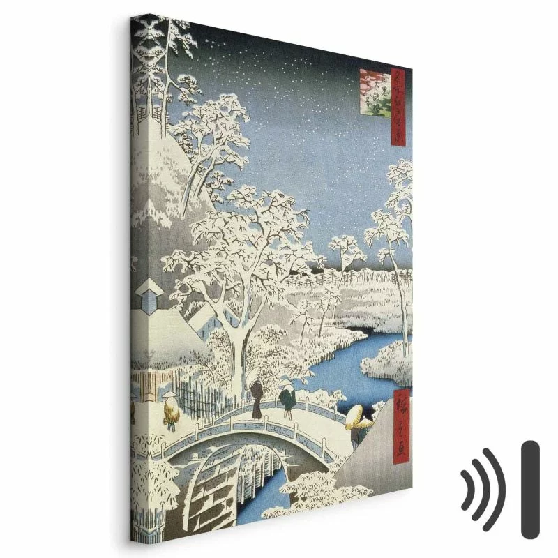 Obraz - Utagawa Hiroshige – Most Meguro Drum i Wzgórze Zachodzącego Słońca - obrazek 1