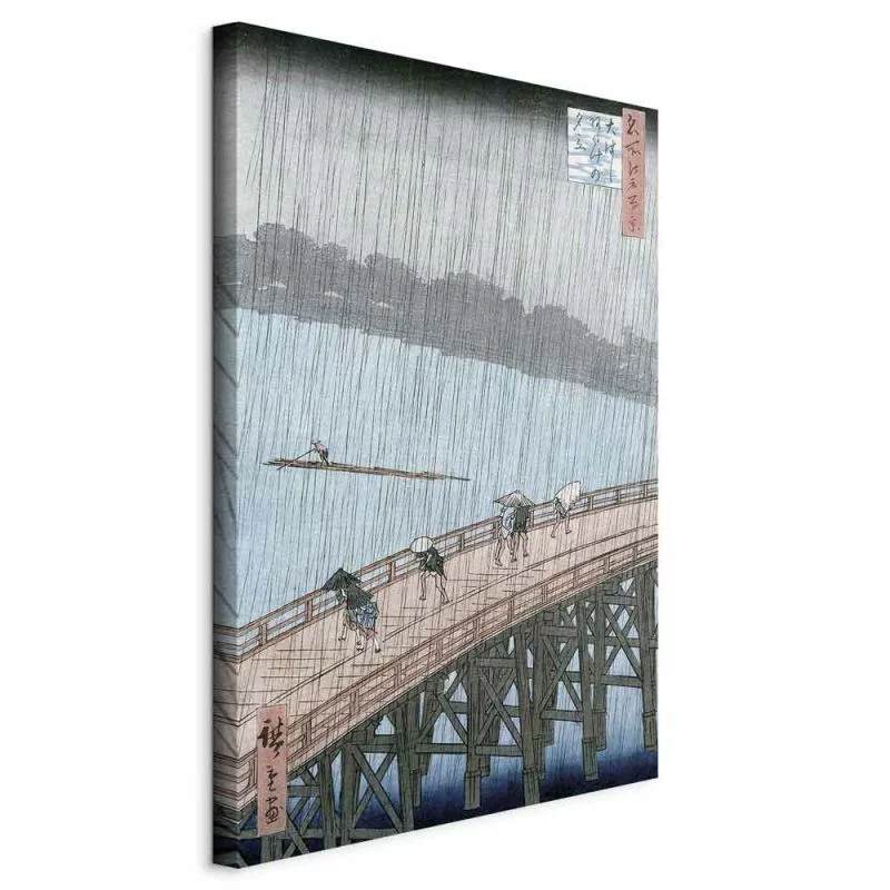 Obraz - Nagły deszcz nad mostem Shin-Ohashi i Atake (Ohashi Atake no Yudachi) z serii 