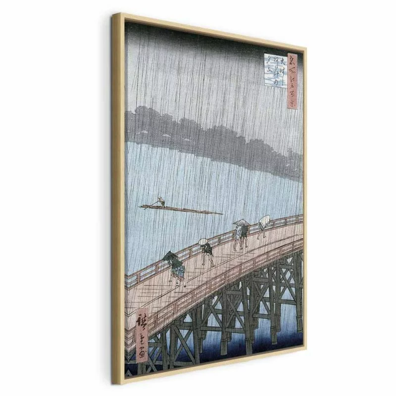 Obraz - Nagły deszcz nad mostem Shin-Ohashi i Atake (Ohashi Atake no Yudachi) z serii 