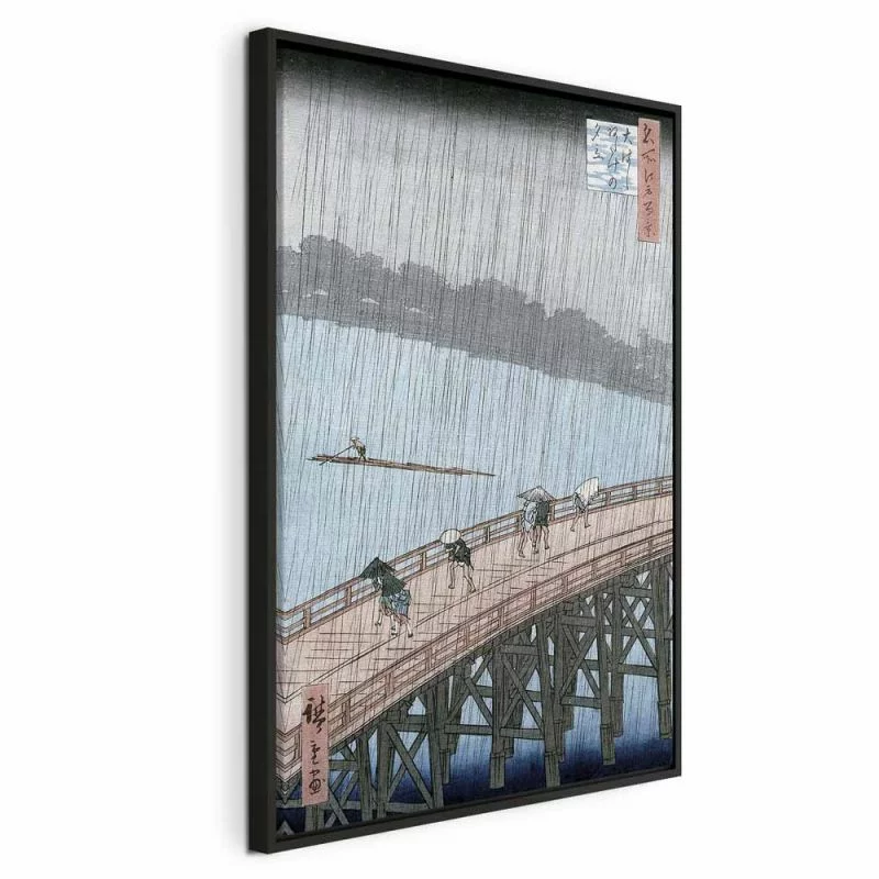 Obraz - Nagły deszcz nad mostem Shin-Ohashi i Atake (Ohashi Atake no Yudachi) z serii 