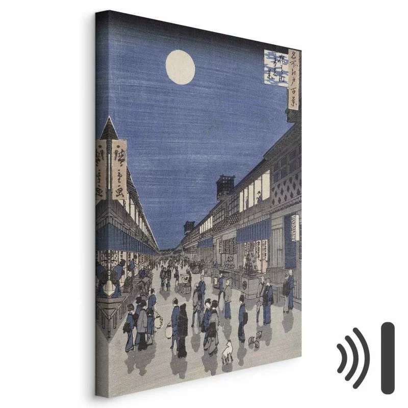 Obraz - Utagawa Hiroshige – Widok nocny na ulicę Saruwaka - obrazek 1