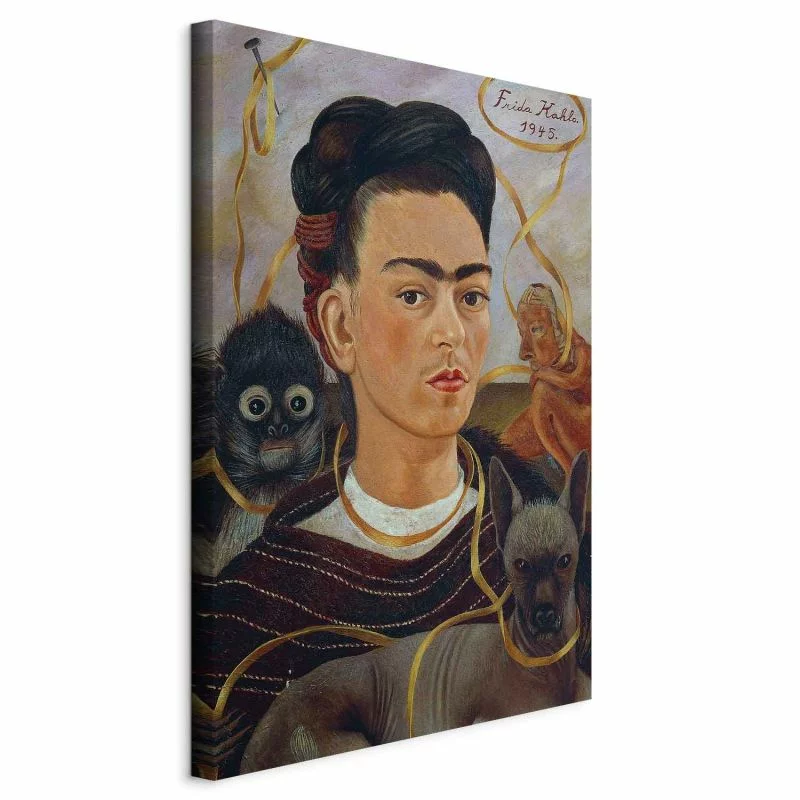 Obraz - Frida Kahlo – Autoportret z Changuito - obrazek 1