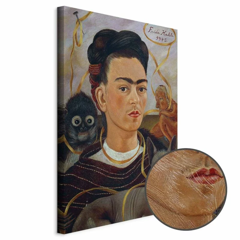 Obraz - Frida Kahlo – Autoportret z Changuito - obrazek 1