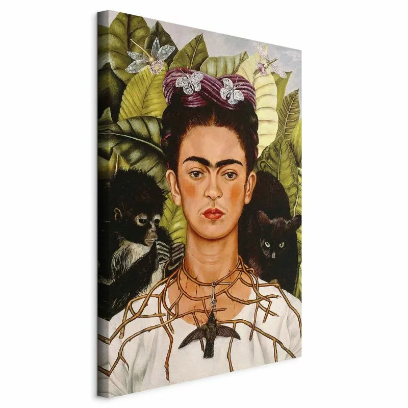 Obraz - Frida Kahlo – Autoportret z naszyjnikiem z cierni i kolibrem - obrazek 1