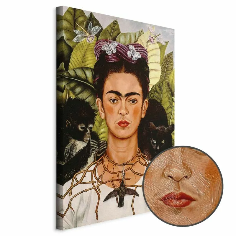 Obraz - Frida Kahlo – Autoportret z naszyjnikiem z cierni i kolibrem - obrazek 1
