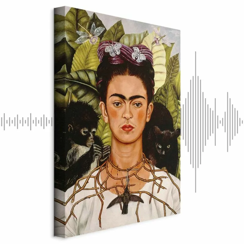 Obraz - Frida Kahlo – Autoportret z naszyjnikiem z cierni i kolibrem - obrazek 1