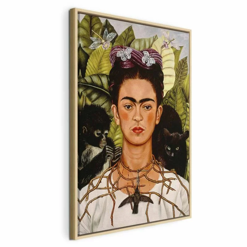 Obraz - Frida Kahlo – Autoportret z naszyjnikiem z cierni i kolibrem - obrazek 1
