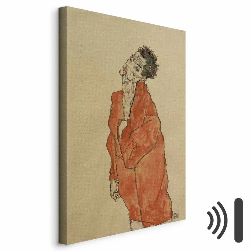 Obraz - Egon Schiele – Autoportret (Mężczyzna w pomarańczowej koszuli) - obrazek 1
