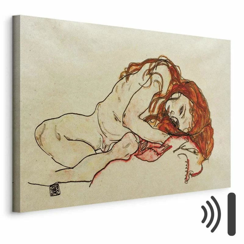 Obraz - Egon Schiele – Przykucnięta dziewczyna z pochyloną głową - obrazek 1