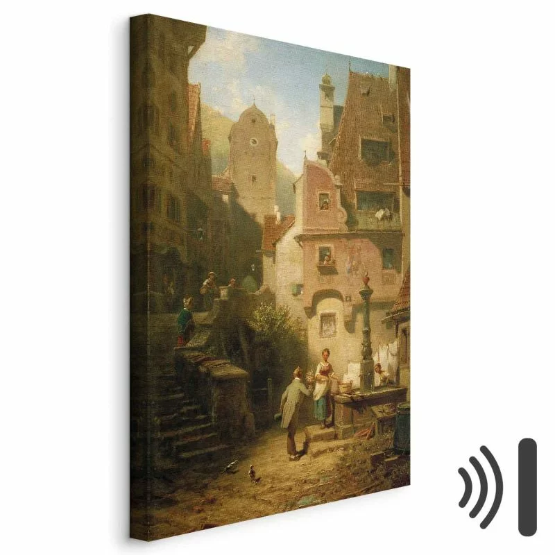 Obraz - Carl Spitzweg – Życzliwy prezentujący kwiaty - obrazek 1
