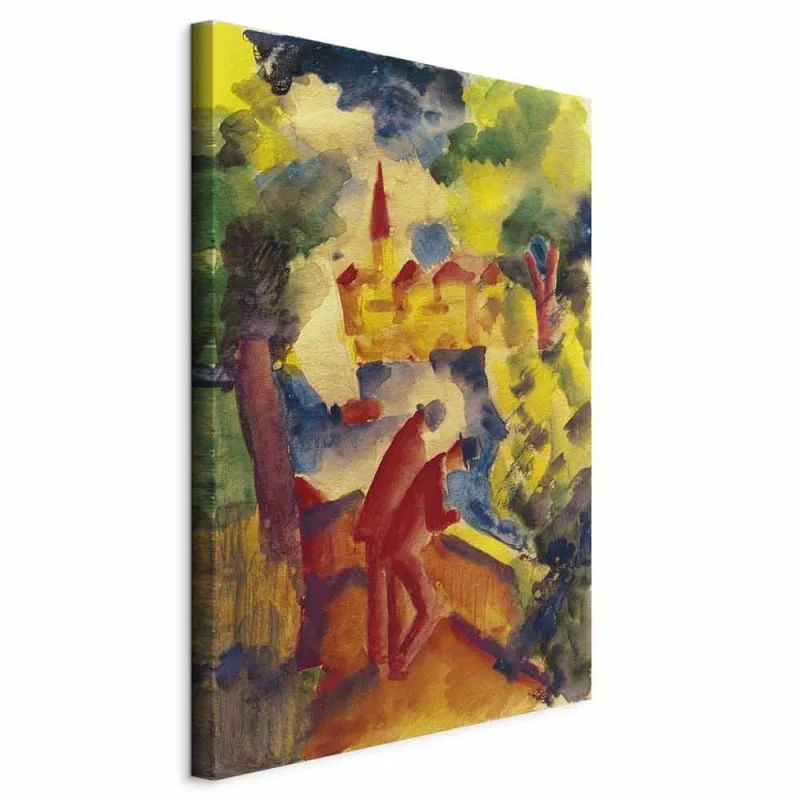 Obraz - August Macke – Mężczyźni na drodze nad jeziorem - obrazek 1