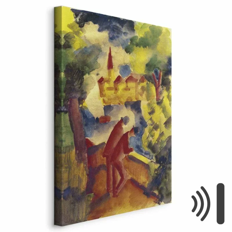Obraz - August Macke – Mężczyźni na drodze nad jeziorem - obrazek 1