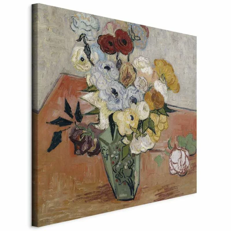Obraz - Vincent Van Gogh – Martwa natura z japońskim wazonem, różami i zawilcami - obrazek 1