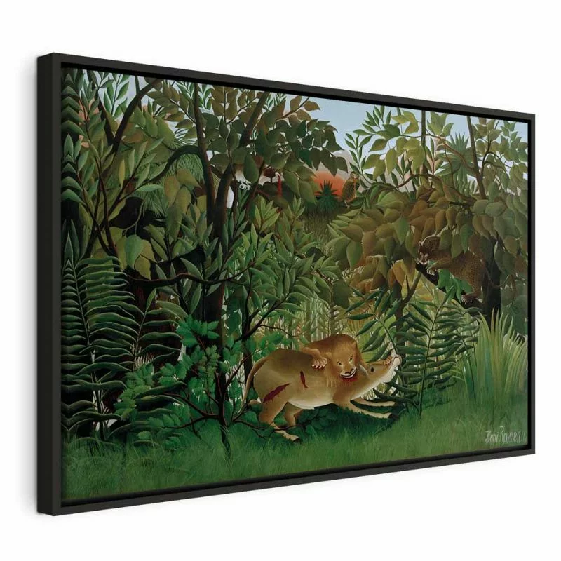 Obraz - Le Lion ayant faim se jette sur l'Antilope (Henri Rousseau) - obrazek 1