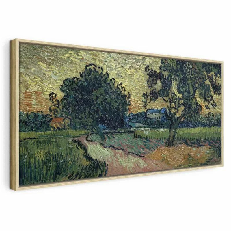 Obraz - Vincent Van Gogh – Krajobraz z zamkiem Auvers o zachodzie słońca - obrazek 1