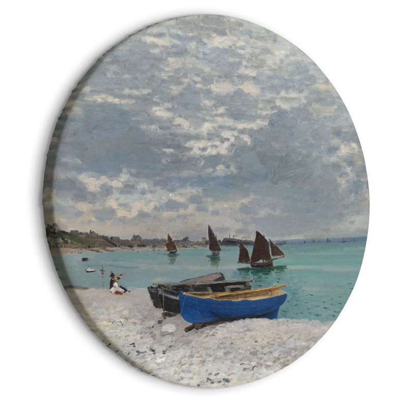 Obraz okrągły - Claude Monet – Plaża w Sainte-Adresse