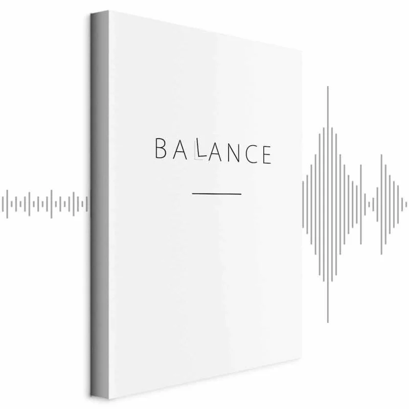 Obraz - Balans słów (1-częściowy) - czarny napis po angielsku na białym tle - obrazek 1