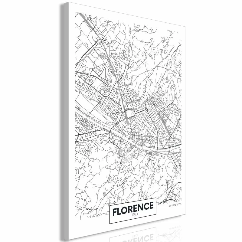 Obraz - Mapa Florencji (1-częściowy) pionowy - obrazek 1