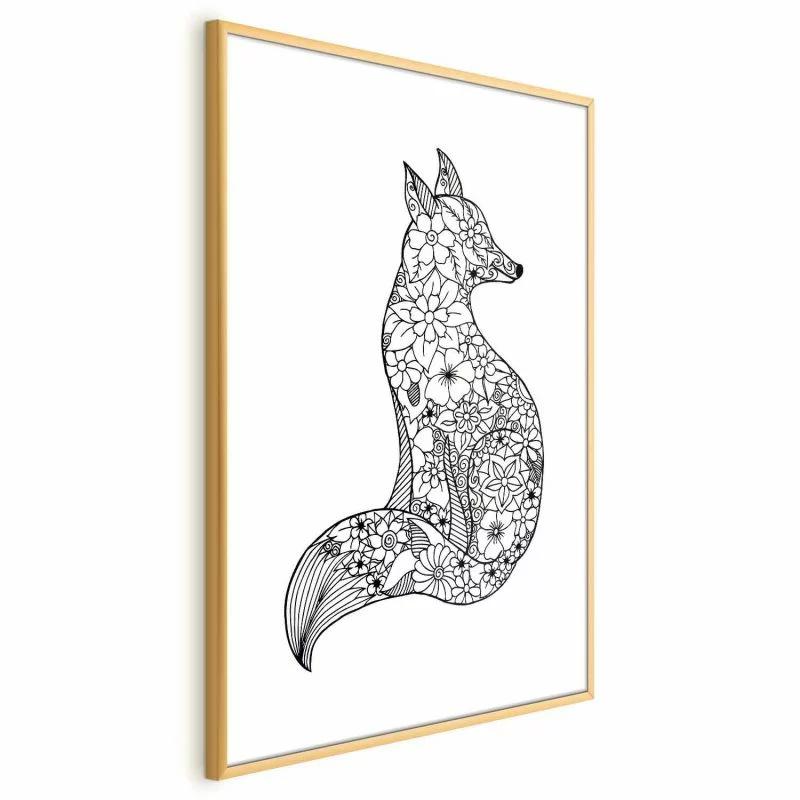 Plakat - Lis w kwiaty - obrazek 1