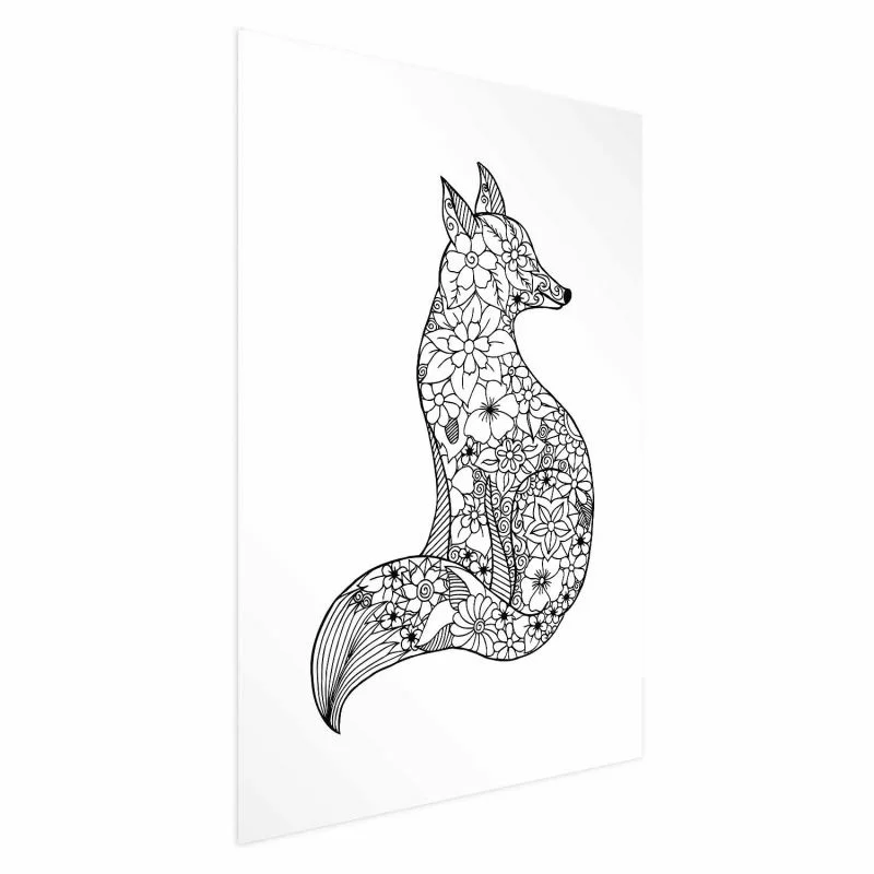 Plakat - Lis w kwiaty - obrazek 1