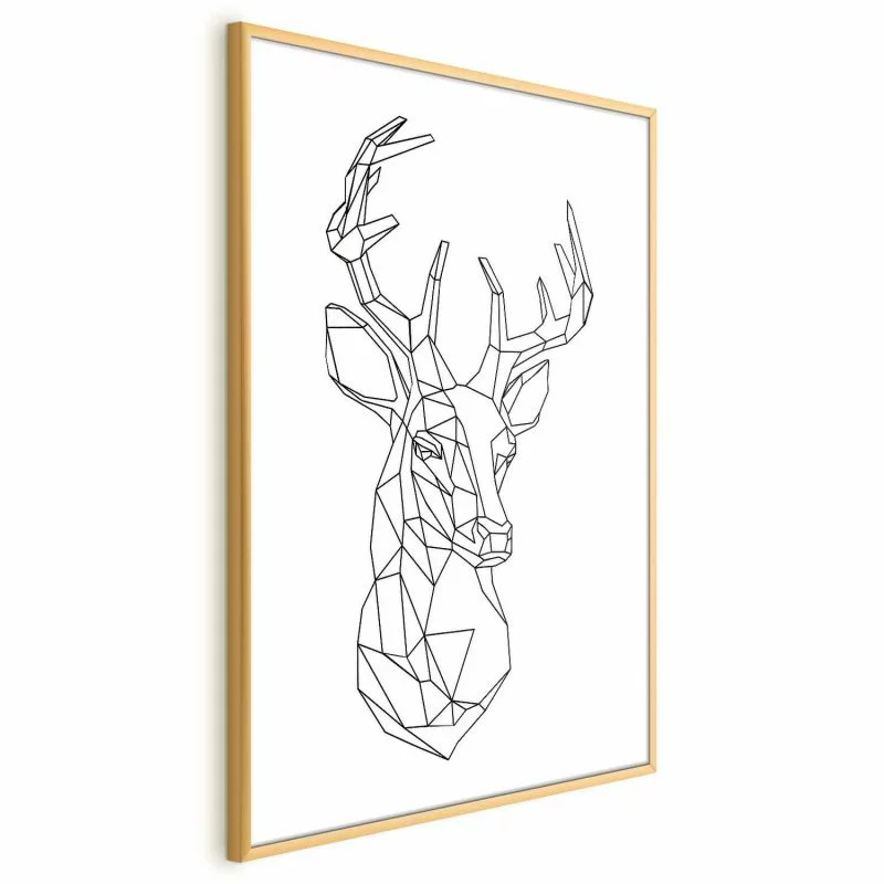 Plakat - Geometryczny jeleń - obrazek 1