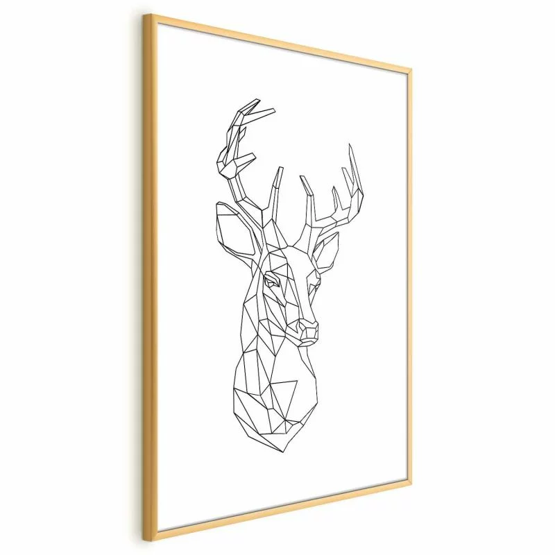 Plakat - Geometryczny jeleń - obrazek 1
