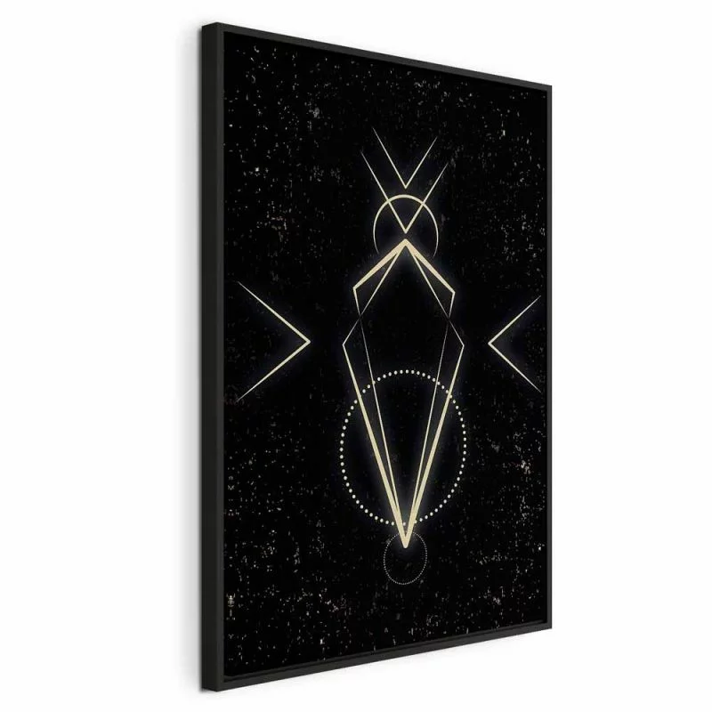 Obraz - Symetria figur (1-częściowy) - motyw graficzny w czarnym odcieniu - obrazek 1