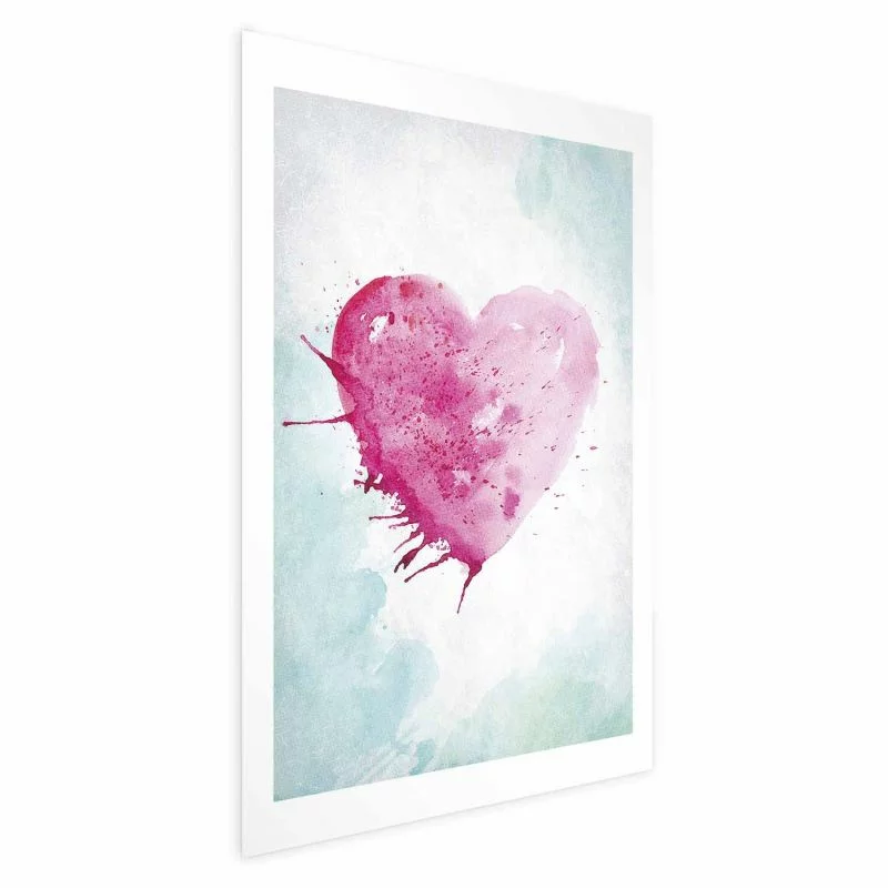 Plakat - Akwarelowe serce - obrazek 1