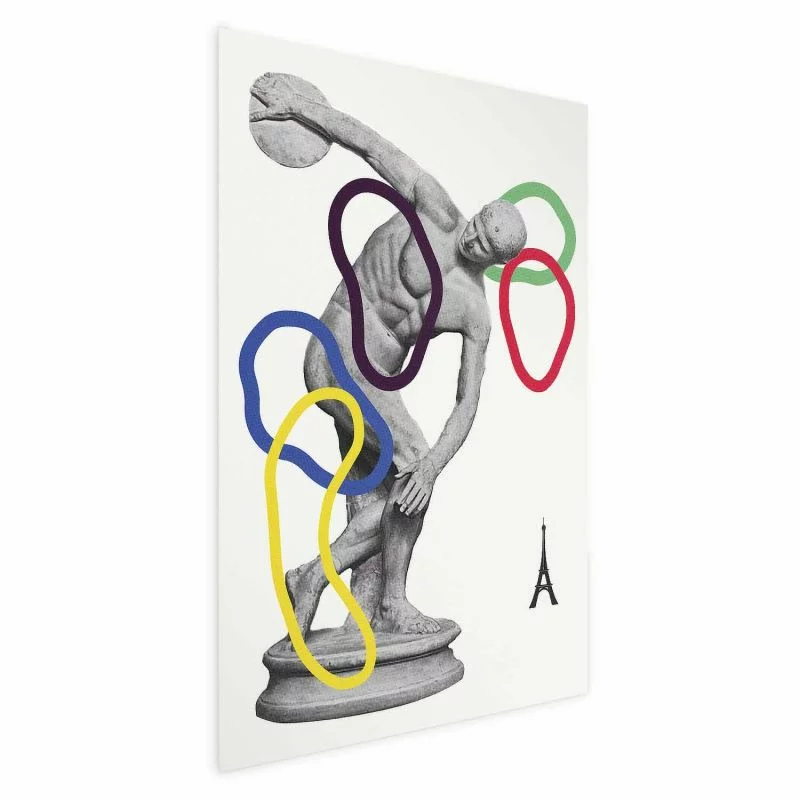 Plakat - Grafika kolaż - rzut dyskiem - rzeźba - obrazek 1