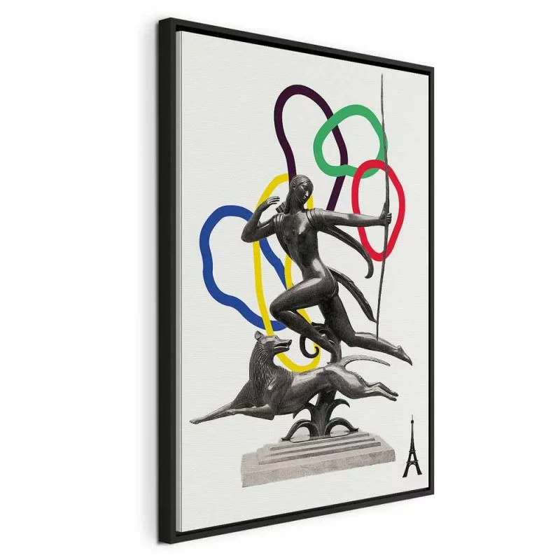 Obraz - Kobieta z psem - ilustracja - obrazek 1