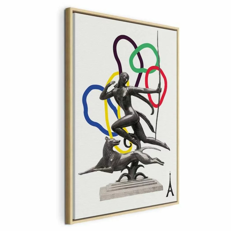 Obraz - Kobieta z psem - ilustracja - obrazek 1