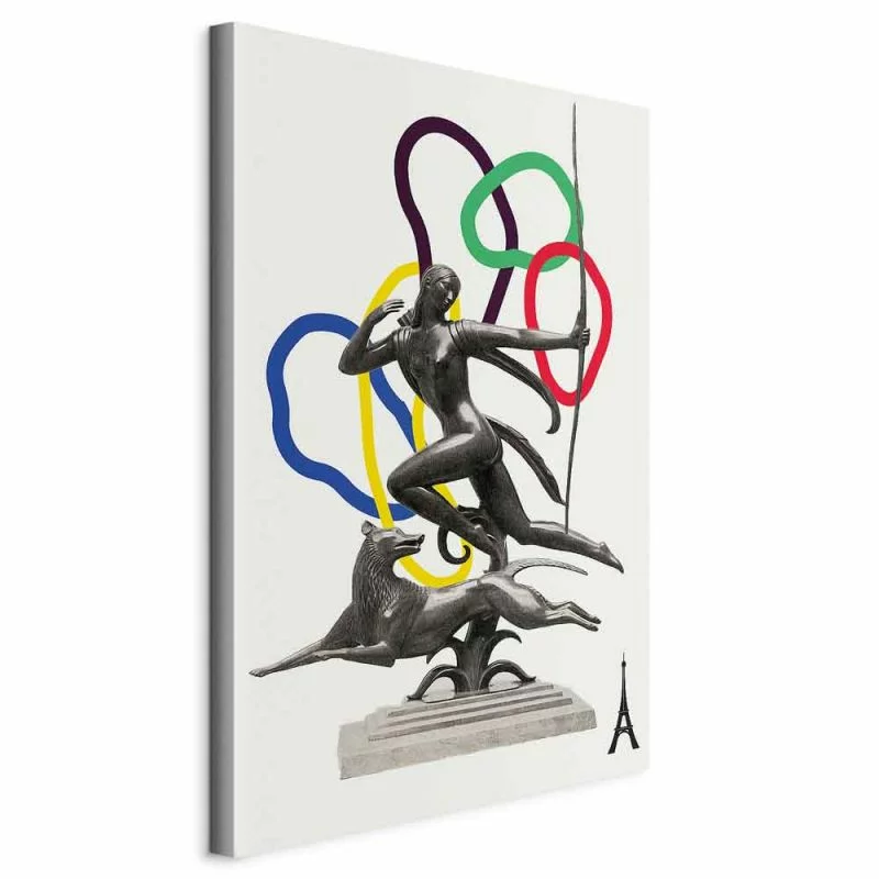 Obraz - Kobieta z psem - ilustracja - obrazek 1