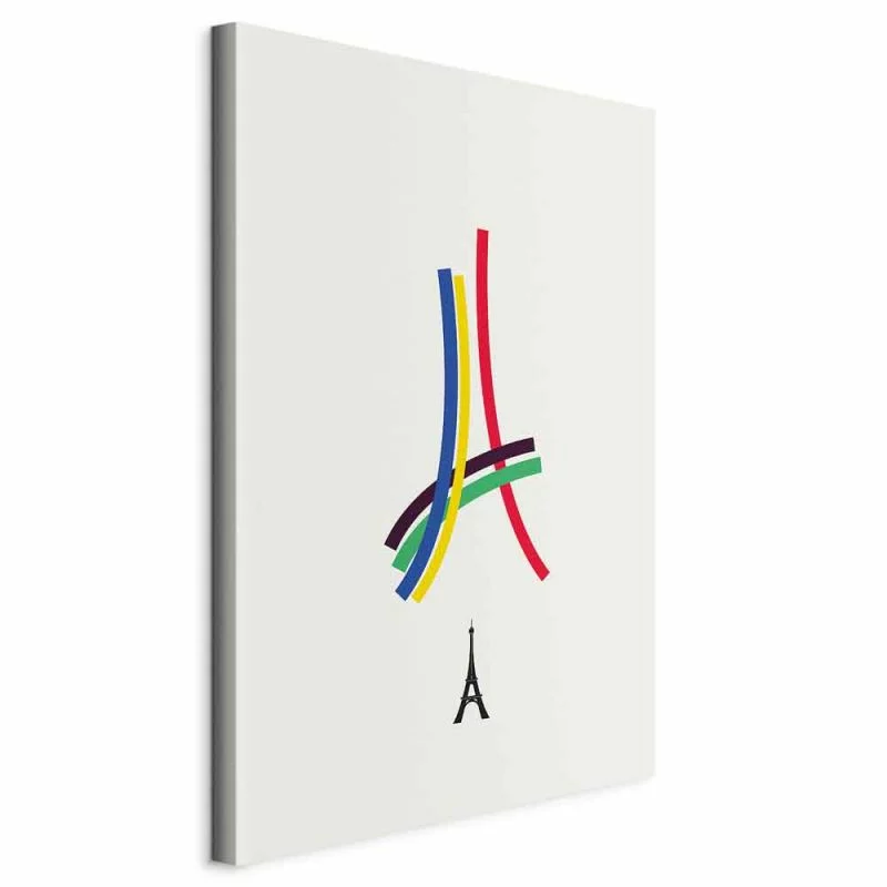 Obraz - Wieża Eiffla - grafika kolorowa - abstrakcja - obrazek 1