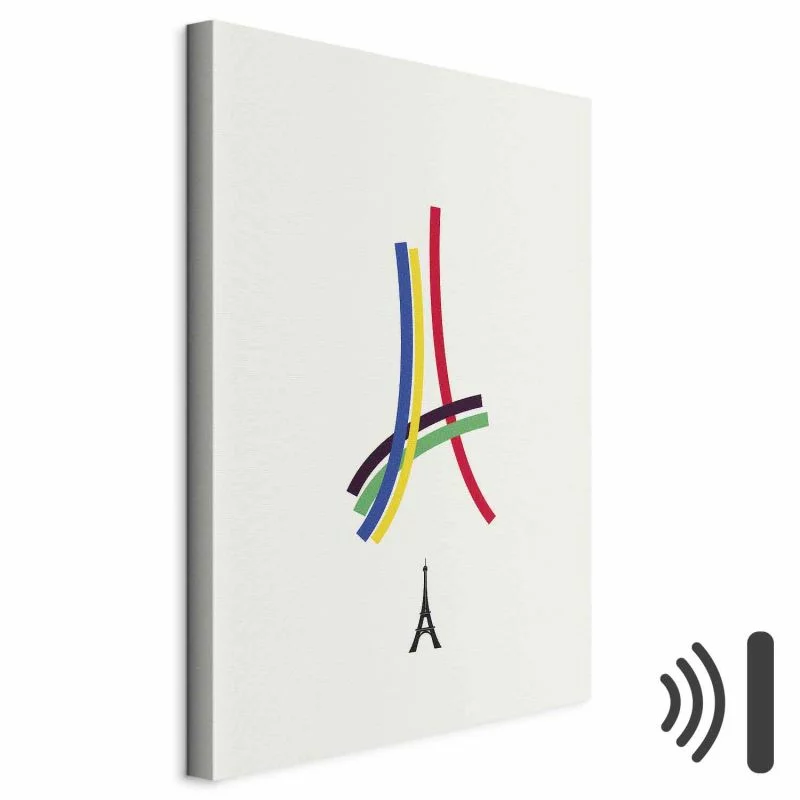 Obraz - Wieża Eiffla - grafika kolorowa - abstrakcja - obrazek 1