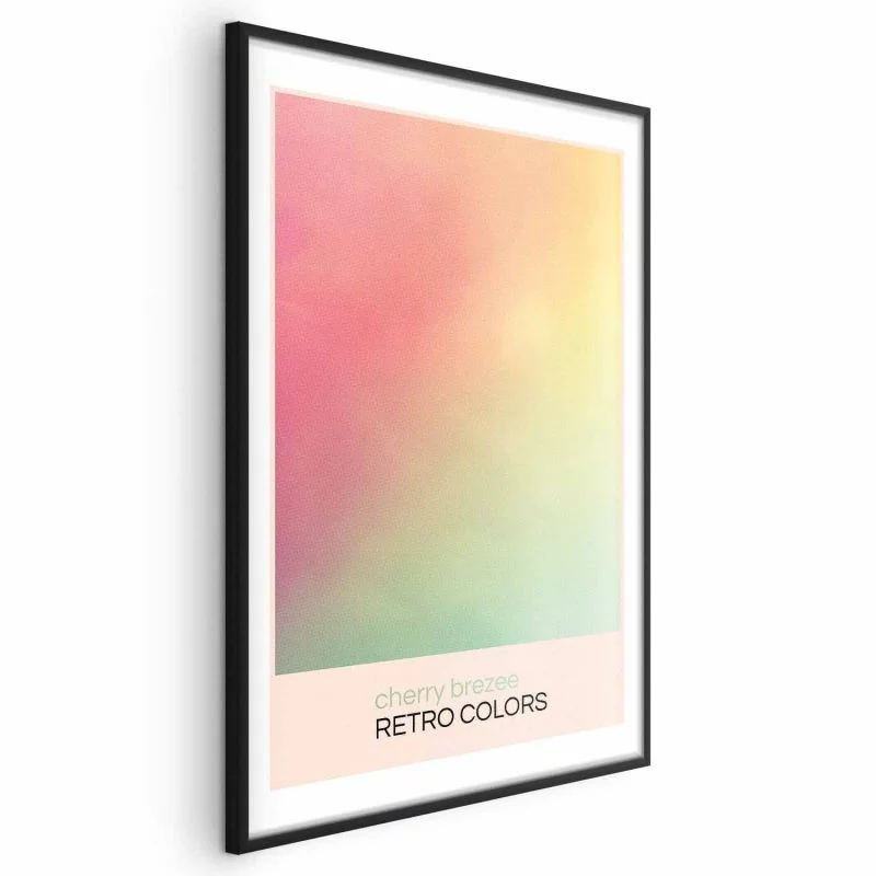 Plakat - Cherry Brezee - Pastelowy gradient w delikatnych; retro kolorach - obrazek 1