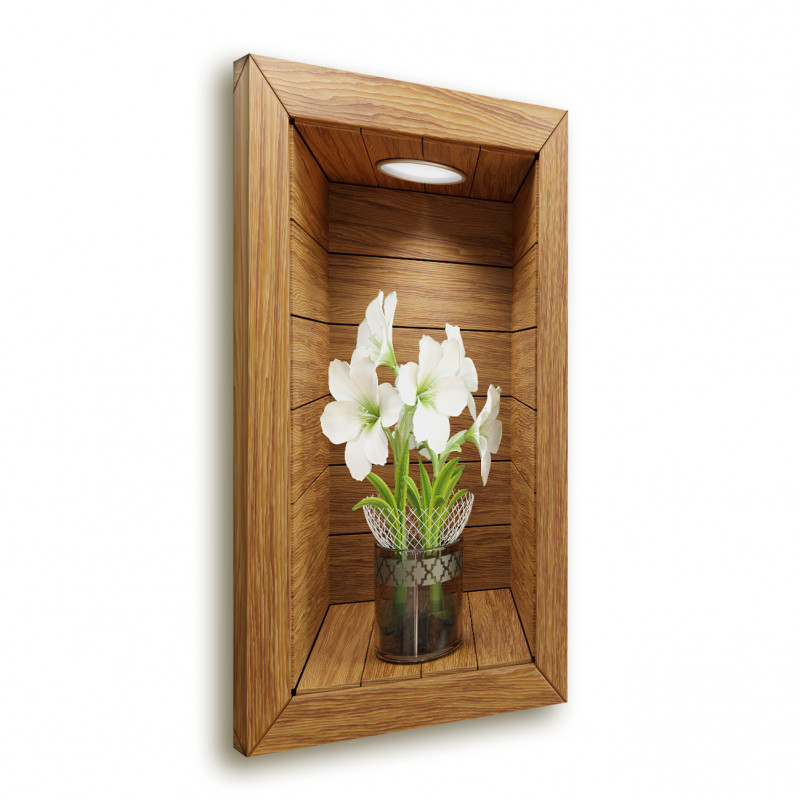 Obraz 3D wnęka z kwiatem XXXIII