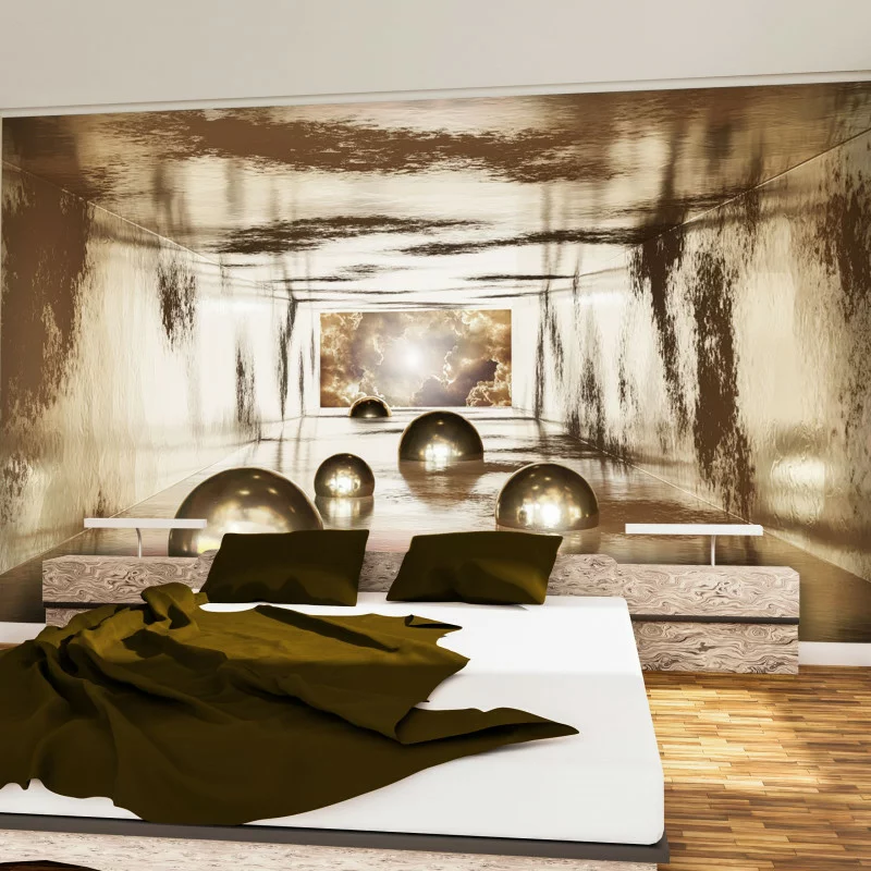 Fototapeta mataliczna 3D - dziwny tunel - obrazek 1