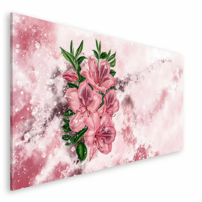Duży obraz 200x100cm - różowe kwiaty - obrazek 1