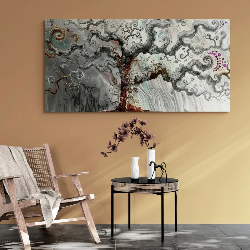 Duży obraz do salonu - zimowe drzewo - obrazek 1
