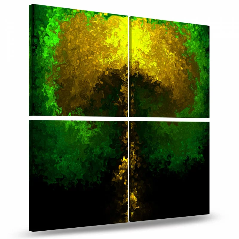 Obraz 4-elementowy - złote drzewo